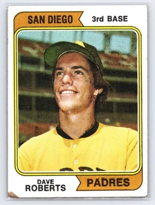 1974 Topps Dave Roberts #309 San Diego Padres tercera base vintage MLB - Imagen 1 de 2