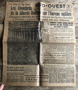 Sud-Ouest du 9 mai 1945. Annonce officielle de la victoire - Imagen 1 de 20