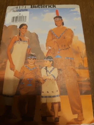 Butterick 4171 INDIAN COSTUMES ADULTS AND KIDS UNCUT - Image 1 of 2