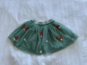 Mini Boden grün Tüll Weihnachten Rotkehlchen Applikation Rock Alter 4-5 Jahre KLEINER ZIEHER - Bild 1 von 14