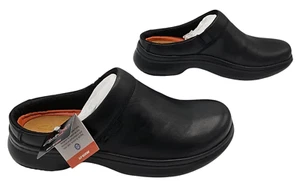Clarks Pro Clog Shoes Womens Size US 9.5 W Clogs Slip Resistant Leather Black - Picture 1 of 11