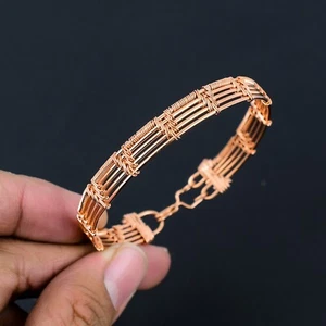 Vinatge Ethnic Handmade Copper Wire Warpped Adjustable Bangle Jewelry ZS 04 - Picture 1 of 4