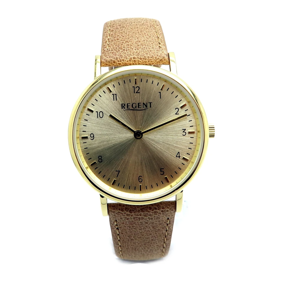 Regent Women's Watch LD-1607 Gold Brown Leather Band - Image 1 of 3
