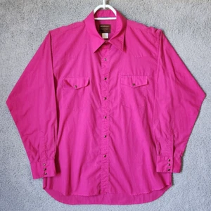 Vintage Rustler X-Long Tails Western Pink Pearl Snap Langarmshirt Größe 17 - Bild 1 von 13