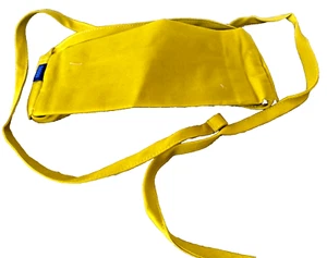 Fabric Face Mask Baggu Mustard Yellow NEW Organic Cotton NWOT 8 1/2" x 2 3/4" - Picture 1 of 3