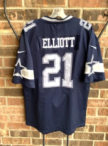 NFL Dallas Cowboys Ezekiel Elliott 21 Nike Azul Marino Cosido 100 Jersey Hombres M - Imagen 1 de 19