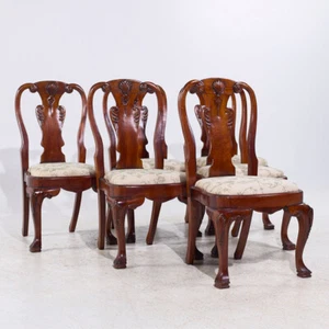 Maitland Smith Mahogany Queen Anne Dining Chairs - Set of 6 - Picture 1 of 10
