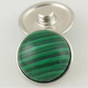 18MM Malachite Stone Snap - Picture 1 of 2