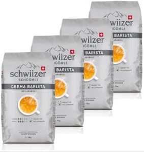 Schwiizer Schüümli Crema Barista Bohnen 4 x 1Kg (6,35 EUR/100 g)