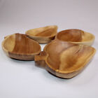 Creative Co-Op Fruit Shaped Bowls Set Of 4 Natural Wood Bowls Almond Color
