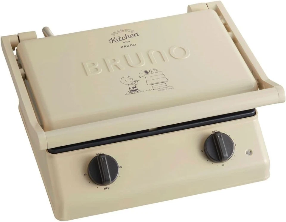 BOE092-ECRU BRUNO PEANUTS Snoopy Hot Sand Grill Sand Maker Double Ivory 100V - Image 1 of 1