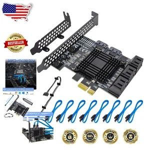 High-Speed 8-Port SATA Controller Adapter Card for Windows, Mac, Linux Users - Picture 1 of 9