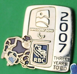 RBC 2007 gold Authentic 2010 Vancouver Olympic pin badge - Picture 1 of 1
