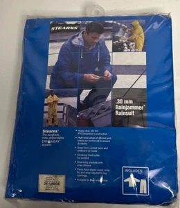 8265 Stearns 2XL Heavy Duty 30mm Rainjammer Rainsuit PVC/Polyester Blue, new - Picture 1 of 2