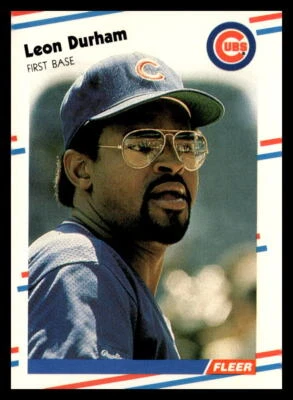 1988 Fleer #420 Leon Durham Chicago Cubs Baseball Card - Image 1 of 2