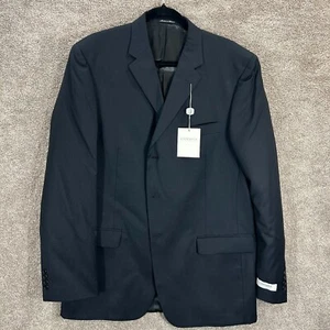 Claiborne Blazer Mens 44L Blue 3 Button Pinstriped Worsted Wool Suit Jacket Coat - Picture 1 of 8
