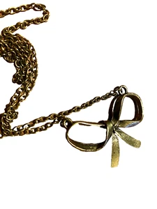 Bronzefarben Schleife Halskette Anhänger 18" Kette - Bild 1 von 5