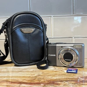 CANON PowerShot A2000 IS 10.0MP Silver Digital Camera Case SD Card Tested Works - Picture 1 of 24