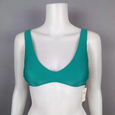 Top de bikini Aerie nuevo con etiquetas Voop Plunge verde azulado top de natación verano playa bralette talla pequeña Foto 1 de 4