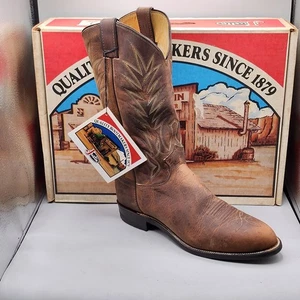 Botas de Vaquero Occidentales Vintage Justin Para Hombre 1312 Talla 10.5D Bay Apache Marrón NUEVAS - Imagen 1 de 18