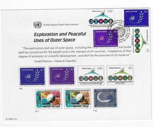 United Nations (SC 22) " Outer Space " 1982 Souvenir Card  FDC - Picture 1 of 1