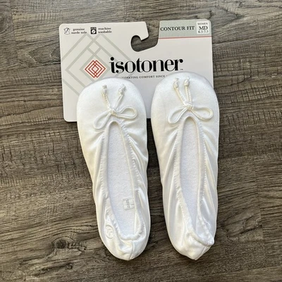 Nuevo con etiquetas Zapatillas de ballet Isotoner blancas para mujer lazo talla 6,5 - 7,5 $30 nuevas Foto 1 de 4