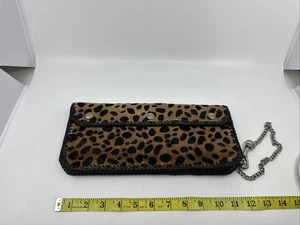 Vintage Leopard Print Large Pouch Clutch Bag - Picture 1 of 8