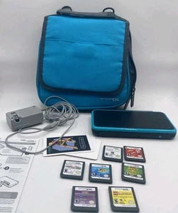 Nintendo 2DS XL With Charger Case Games AR Cards Lot Tested Works Mariokart - Picture 1 of 17