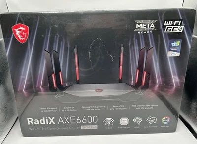 MSI RadiX AXE6600 WiFi 6E Tri-Band Gaming Router  support 2.5GHz/5GHz/6GHz - Image 1 of 4
