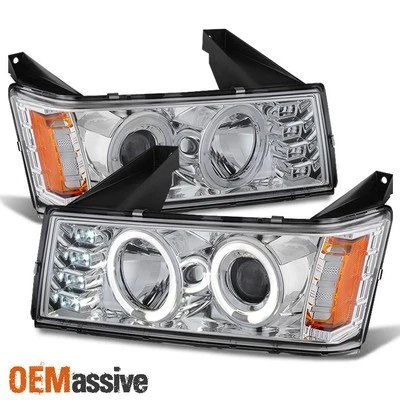 Juego de faros LED proyectores halo cromados para camioneta Colorado Canyon 04-12 Foto 1 de 3