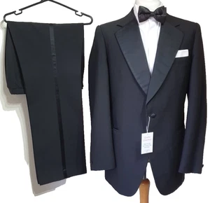 Alkit Military suppliers Vintage Mens Wedding Tuxedo Suit Ch40"L W34" L33" Black - Picture 1 of 14