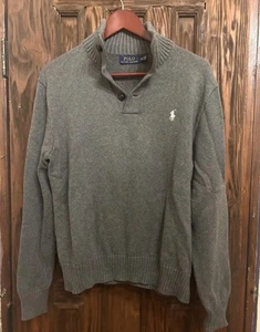 Ralph Lauren Shawl Neck Light Grey Sweater Men’s / Sz: Medium - Picture 1 of 4