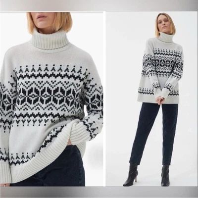 BARBOUR PATRISSE KNIT WOOL BLEND SWEATER ANTIQUE WHITE SIZE 10 NWT - Image 1 of 4