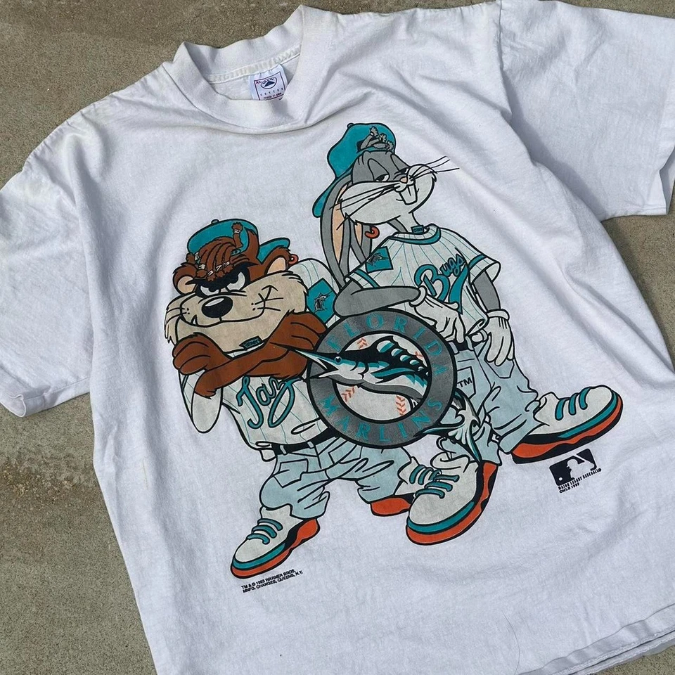 Camisa de béisbol de dibujos animados de los Florida Marlins Looney Tunes VK00301 Foto 1 de 1