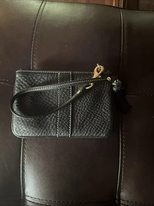 Bolsa de cuero con cremallera ~ negra ~ cremallera YKK ~ pulsera - Imagen 1 de 5