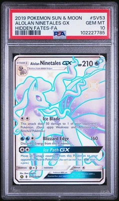 PSA 10 NINETALES GX SV53 HIDDEN FATES SUN & MOON POKEMON GEM MINT - Image 1 of 2