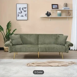 79" Corduroy Sofa Bed: Foldable & Space-Saving - Picture 1 of 4