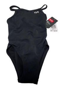 TYR Girls Swimwear Black SIZE 20 Performance Diamond One-Piece Swimsuit NEW NWT - Picture 1 of 6