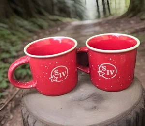 Maker’s Mark Bourbon Whiskey Ceramic Coffee Cups Mugs Red With Tan Speckles NEW - Picture 1 of 12