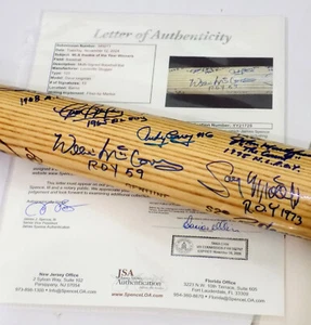 WILLIE MCCOVEY HOF +12 Signed R.O.Y. Winners Louisville Slugger Bat JSA π LOA - Picture 1 of 21