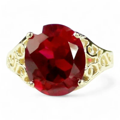 Created Ruby, Solid 10KY or 14KY Gold Ladies Ring, R057 - Image 1 of 4