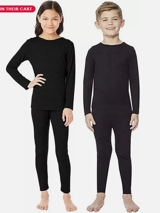 Conjunto de legging e gola redonda 32 graus Heat infantil manga longa (preto, médio) novo sem etiquetas - Imagem 1 de 1