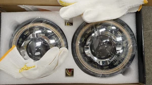 Auxbeam 7 Inch LED Headlights Black H6024 with DRL & Turn Signal & Start-up Grad - Picture 1 of 5