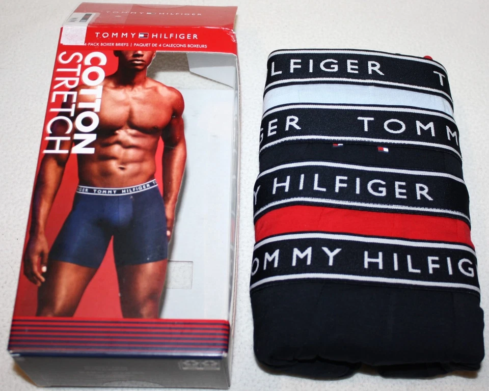 4 TOMMY HILFIGER Boxer Briefs COTTON STRETCH Multicolor 4 Pack Underwear $49.50 - Image 1 of 1