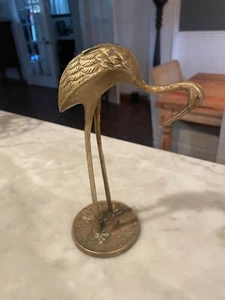 Vintage brass egret sculpture - Picture 1 of 7