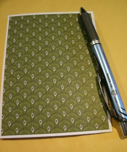1 Handmade card, envelope & bookmark Peacock Plume? in Green/Red on back - Picture 1 of 6
