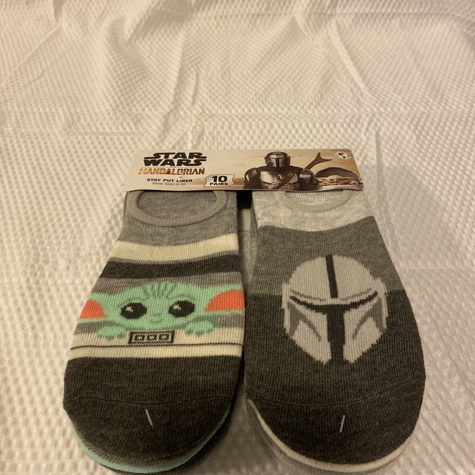 Calcetines forrados Stay Put de Star Wars The Mandalorian para mujer, paquete de 10 Foto 1 de 4