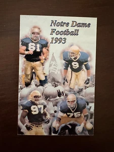1993 Notre Dame Football - Pocket Schedule / Calendar - NCAA - Big Boy - Picture 1 of 2