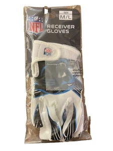 Carolina Panthers NFL Franklin Sports Receiver Gloves White Youth M/L - Picture 1 of 5
