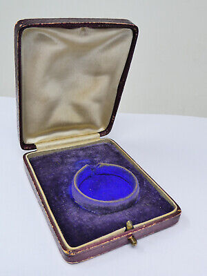 Antiguo Reloj De Bolsillo Cubierto De Cuero Rojo/Caja De Joyería Interior Azul • 6.92€